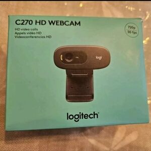 Logitech webcam HD C270 720p Built-in Mic New In Box Gray